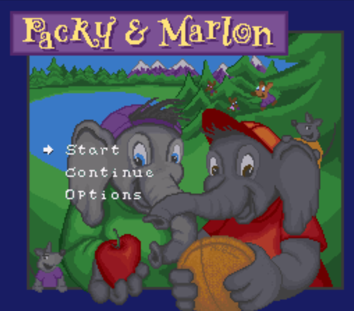Packy and Marlon Title Screen